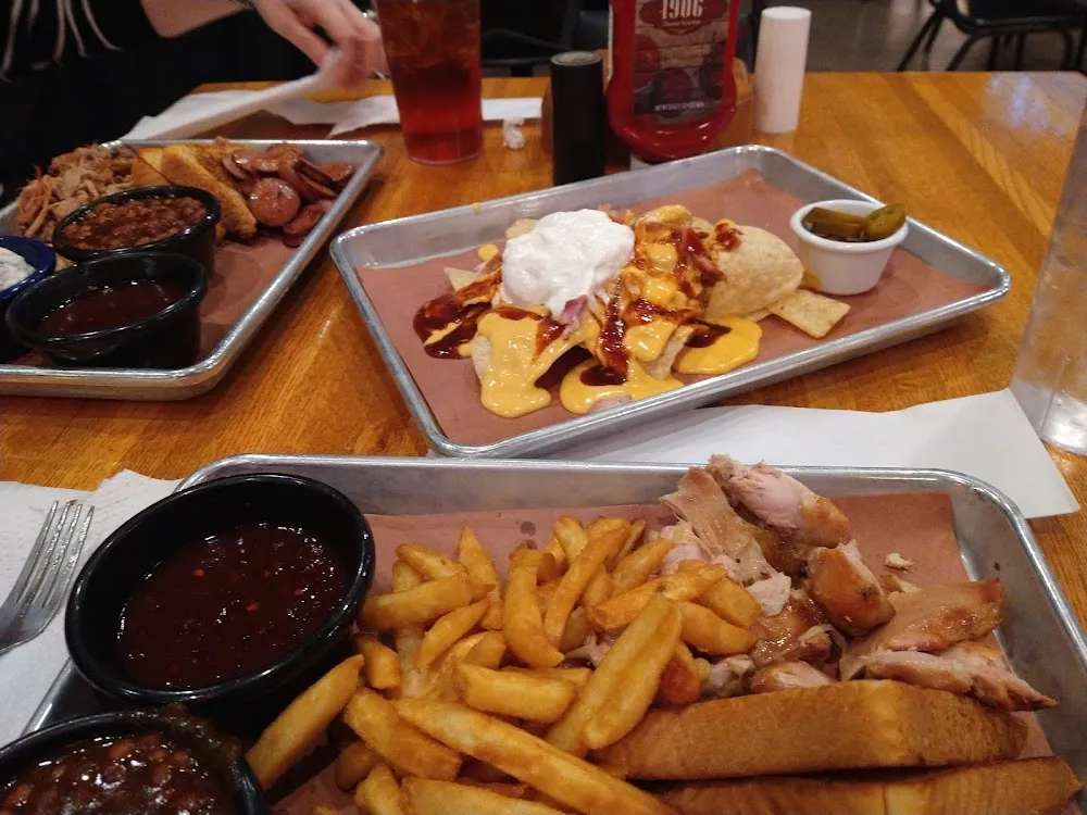 2 Meat Plates and BBQ Nachos