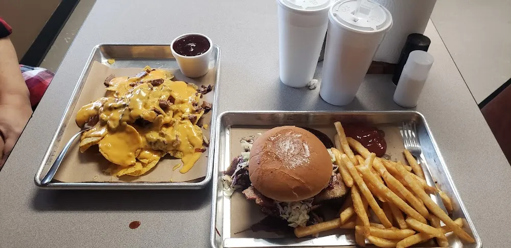 BBQ Nachos & Brisket Sandwich